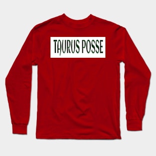 Taurus Posse - Emerald Green Effect - White Background - Double Long Sleeve T-Shirt